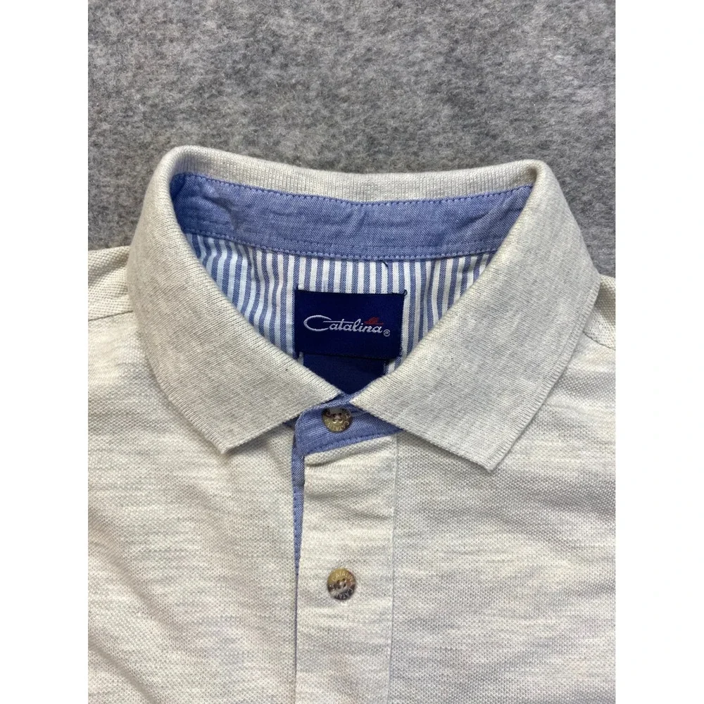 Catalina Polo Shirt Men's Size Large Gray Pique Cotton Short Sleeve NWT - Picture 7 of 10
